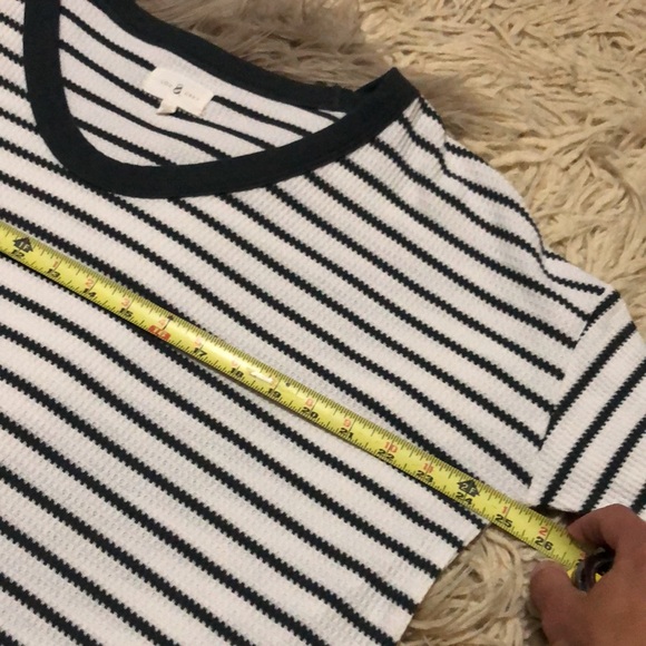 Lou & Grey Striped Thermal LongSleeve-Sz L-Relaxed Boxy Fit-Spruce Green-Cotton - Picture 13 of 14